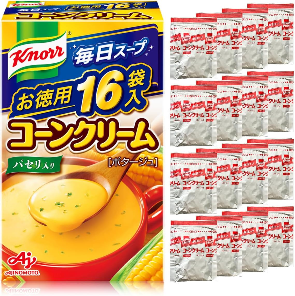 knorr 컵 스프 콘 가득 크림 스프 16개입 일본직구